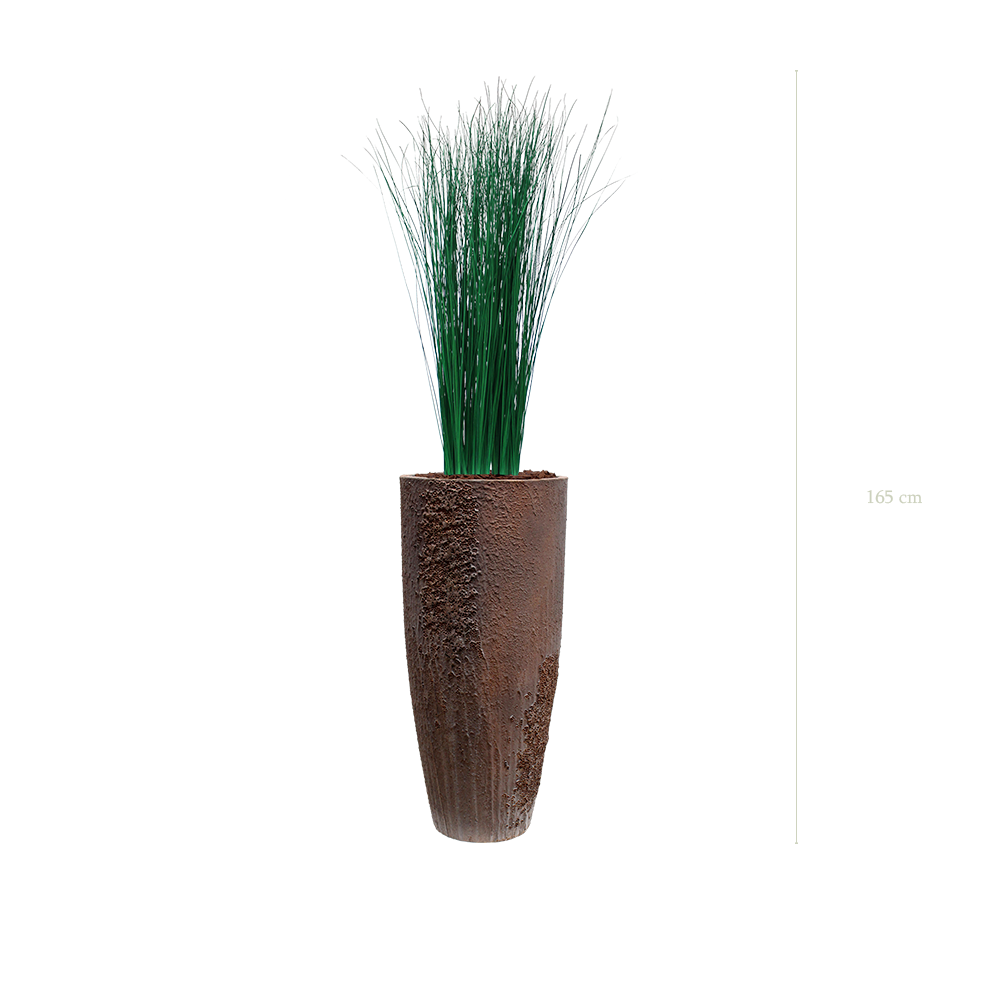 das kleine Grass - texturierter brauner Topf #stabilisiert