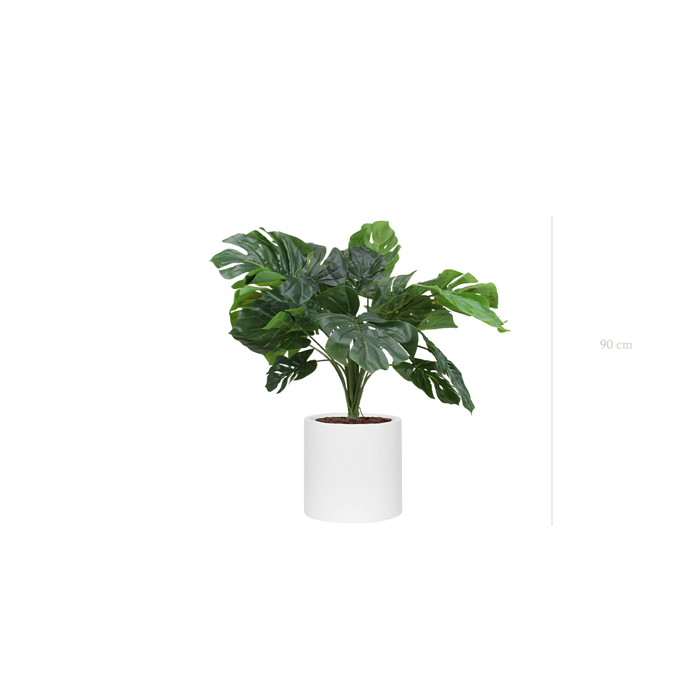 La Petite Monstera - Cylindre Blanc #Artificiel