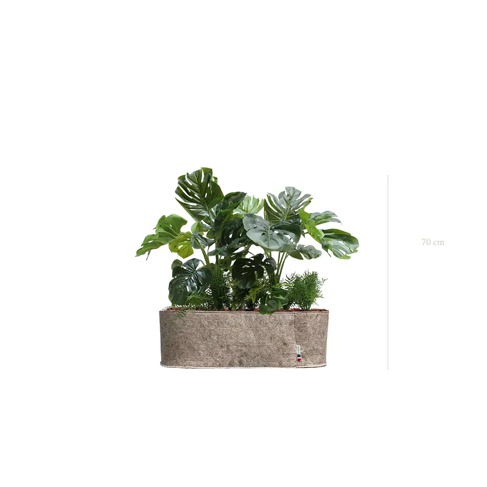 Planter Monstera – Beige Fabric Planter Box #Artificial