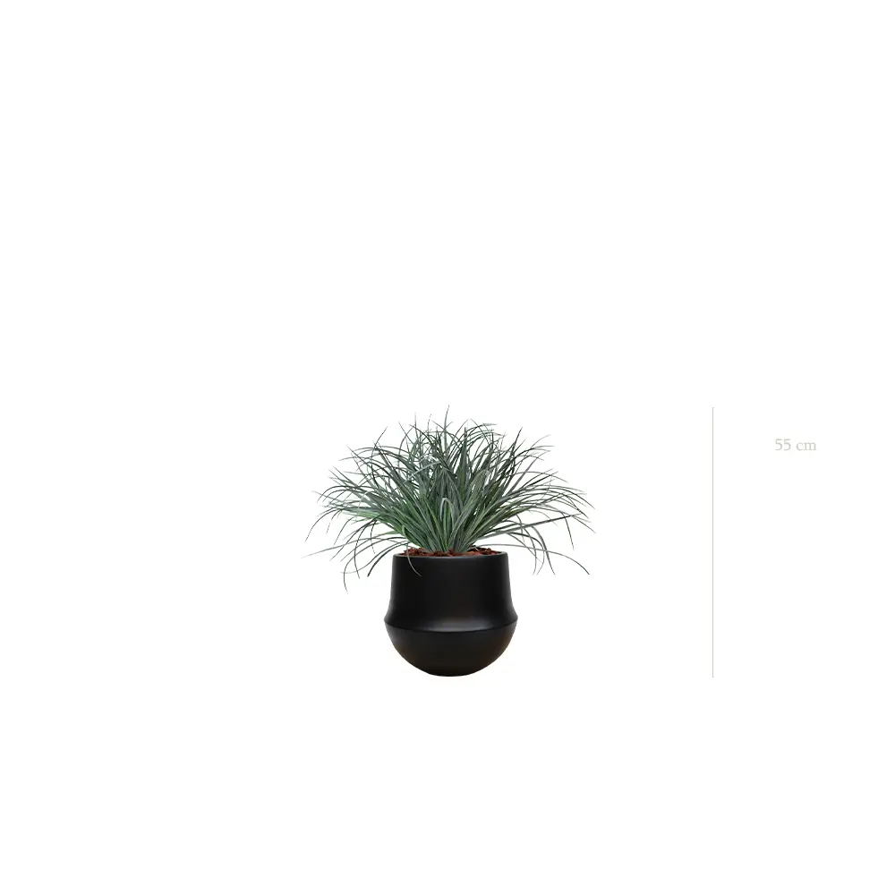 The Graminée Bush – Black Round Pot #Artificial