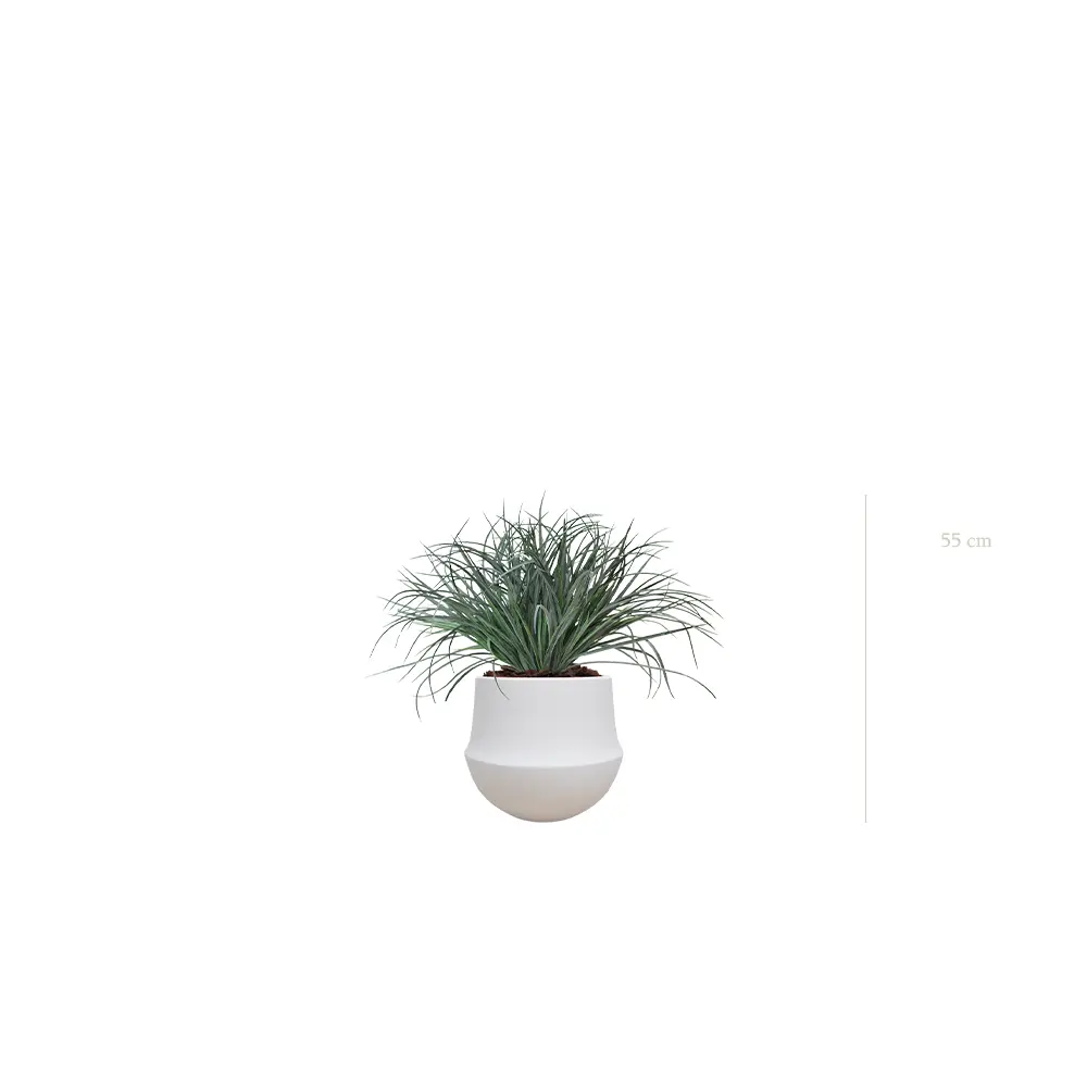 The Graminée Bush – White Round Pot #Artificial