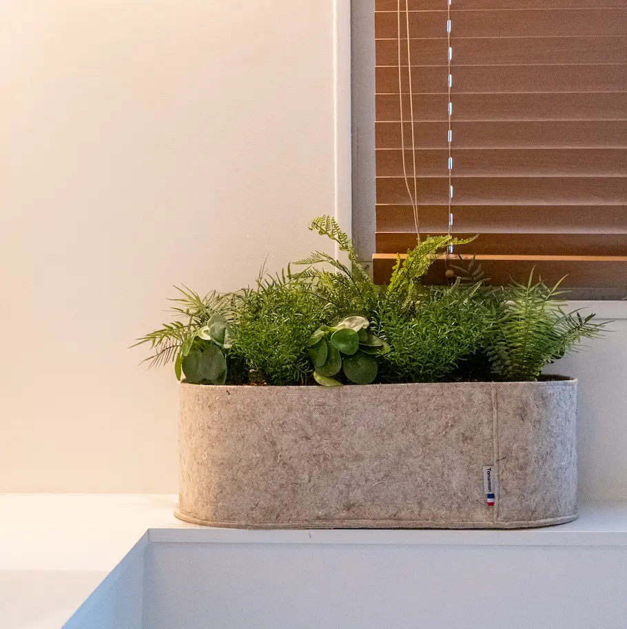 Jardinière Caracas - Bac Tissu Beige - Artificiel 