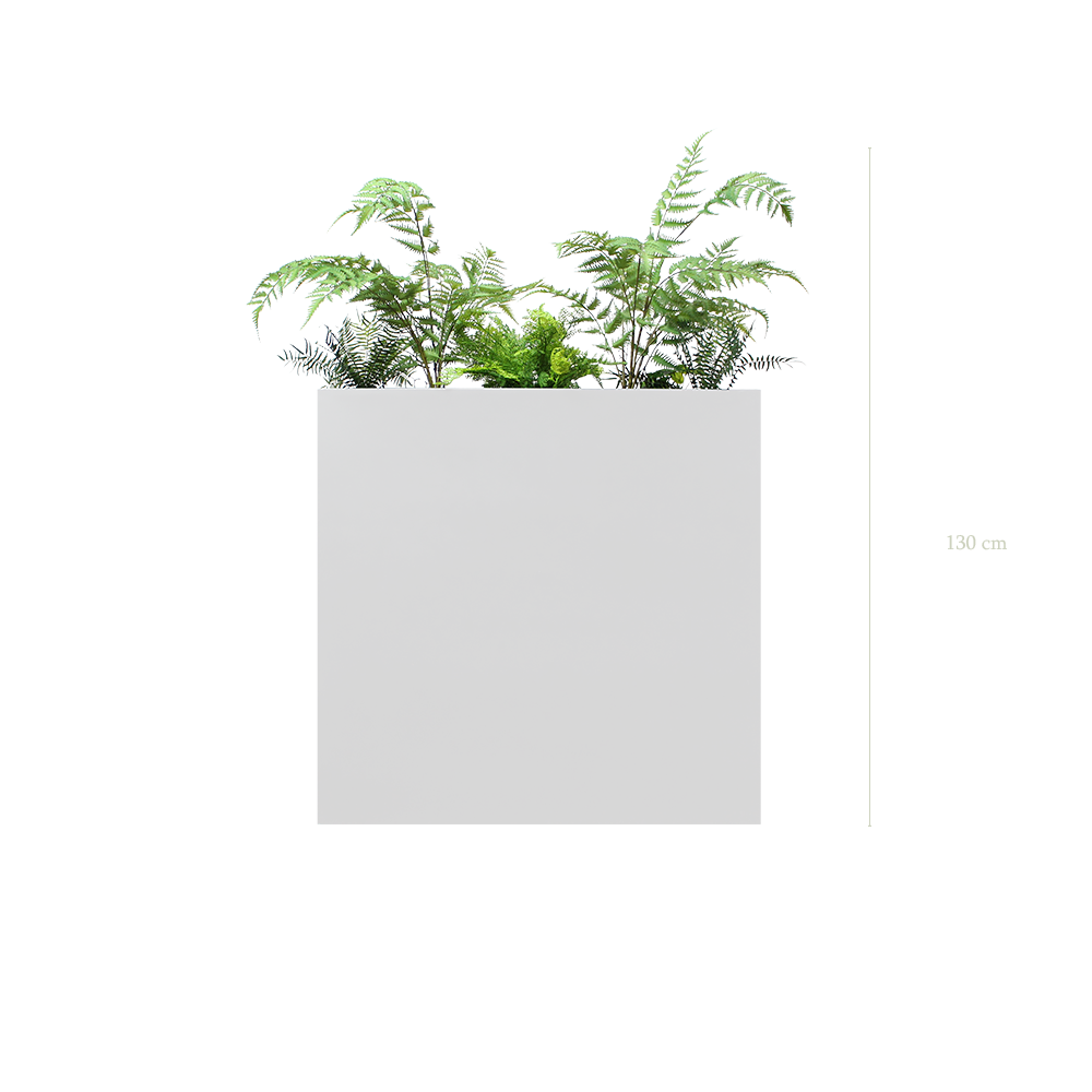 Raumteiler L. Amazonie 130 cm - Weißer Pflanzkübel #Künstlich