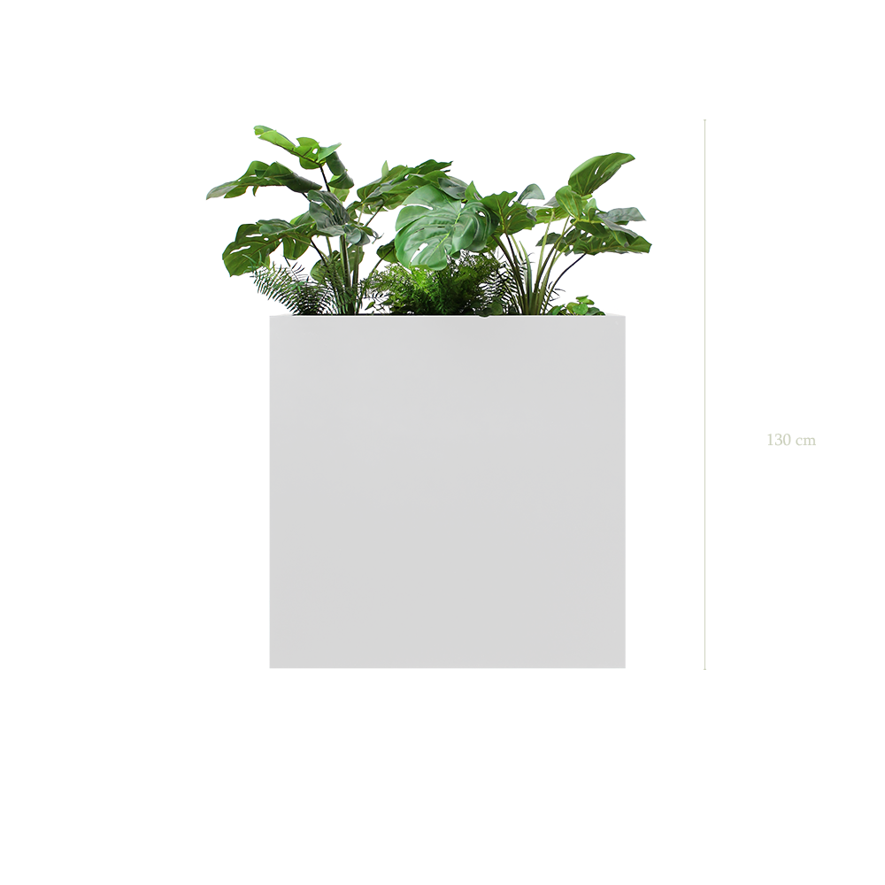 Séparateur L. Monstera 130 cm - Bac Blanc - Artificiel