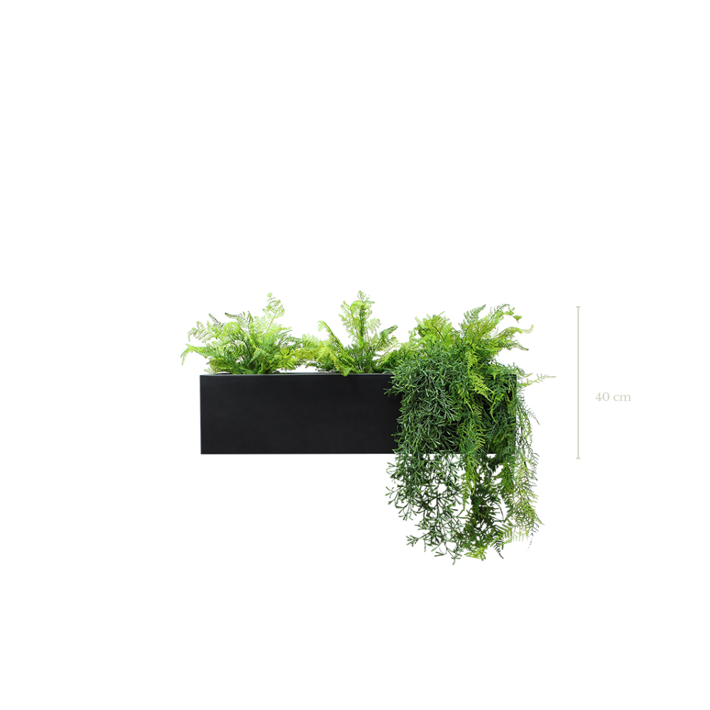 Jardinière Quito Tropicale 40 cm - Bac Noir #Artificielle