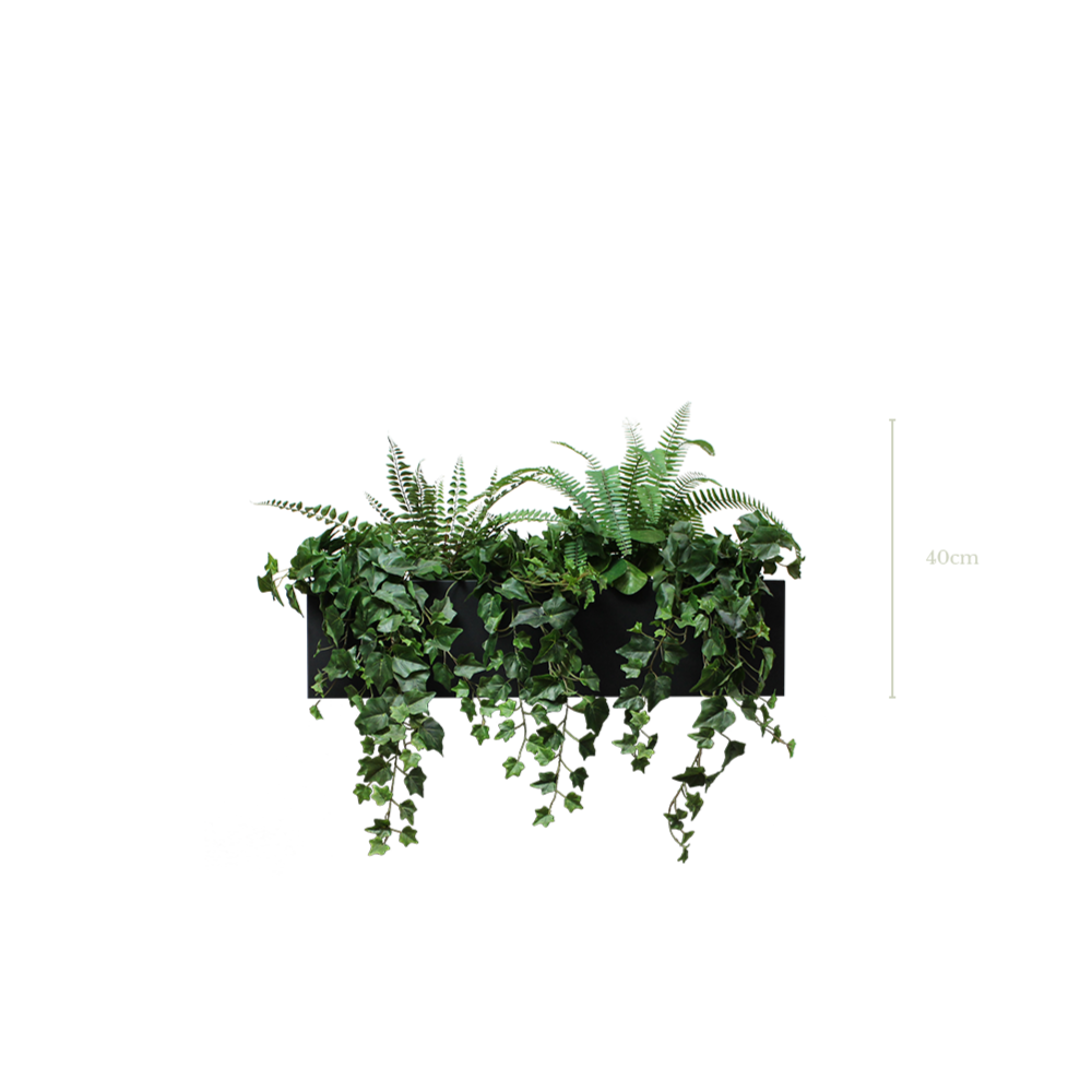 Jardinière Quito Lierres 40 cm - Bac Noir #Artificielle