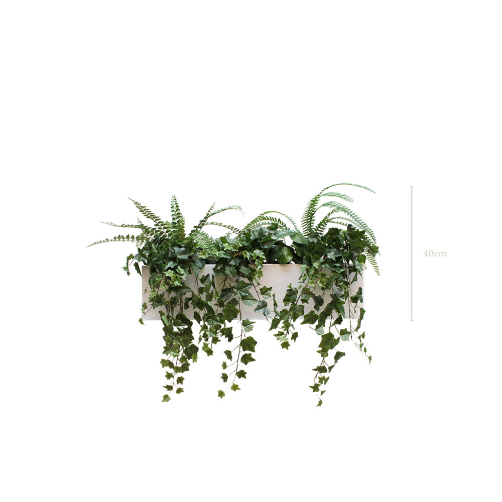 Jardinière Quito Lierres 40 cm - Bac Blanc #Artificielle