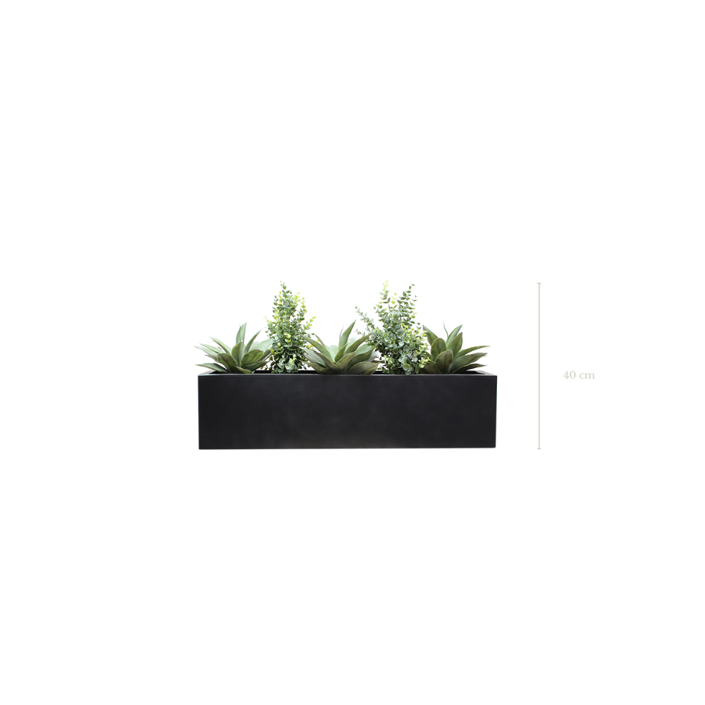 Jardinière Mexico 40 cm - Bac Noir #Artificiel