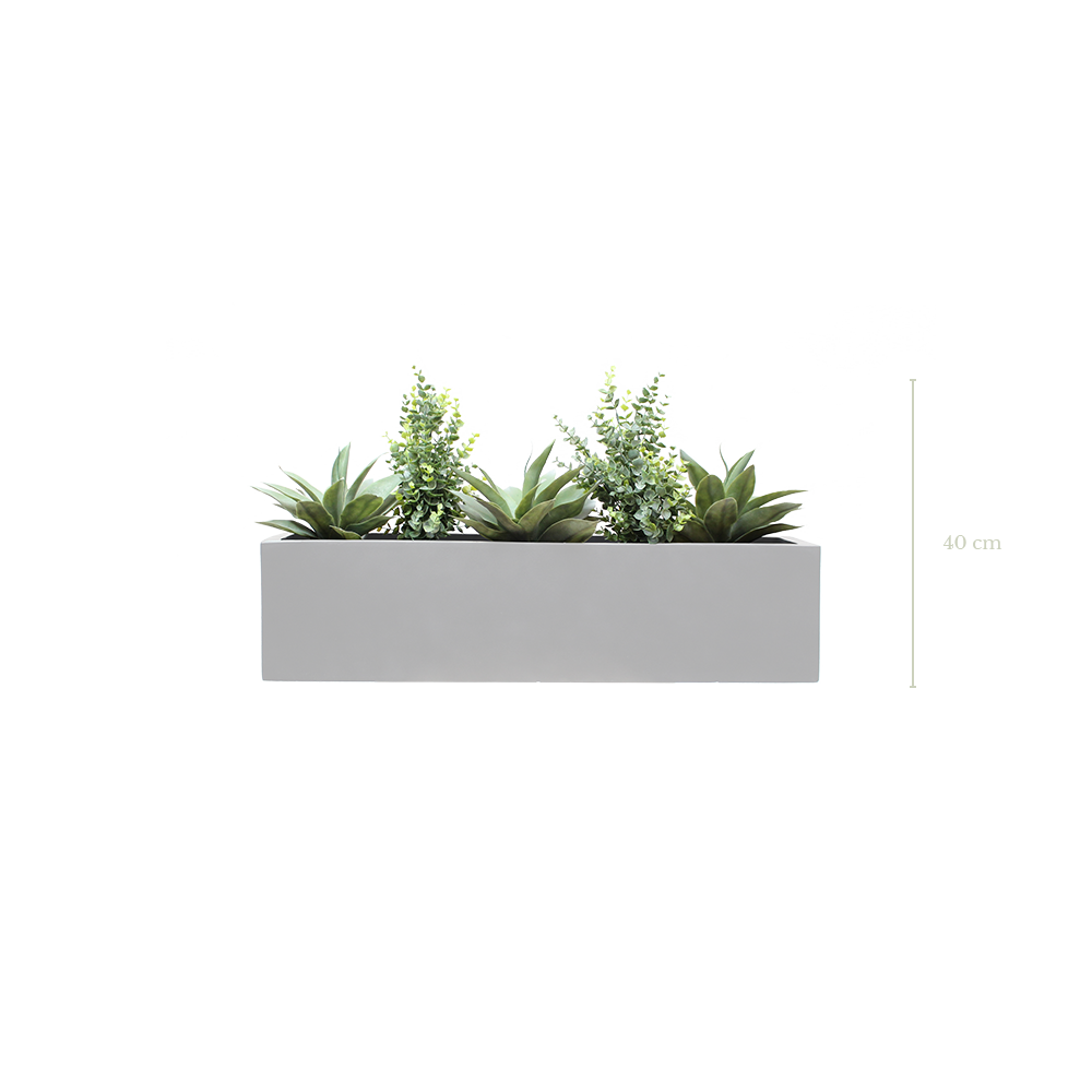 Jardinière Mexico 40 cm - Bac Blanc #Artificielle