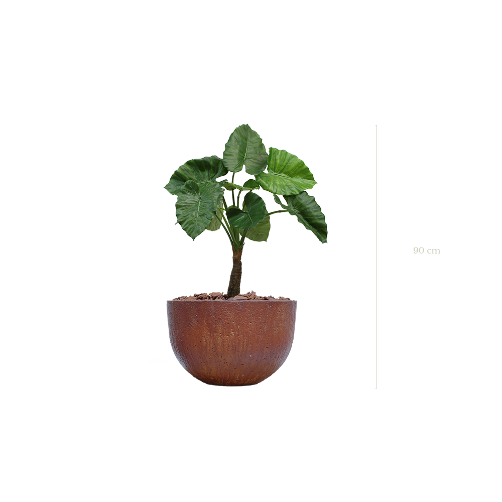 Le Petit Alocasia 90 cm - Pot Marron #Artificiel