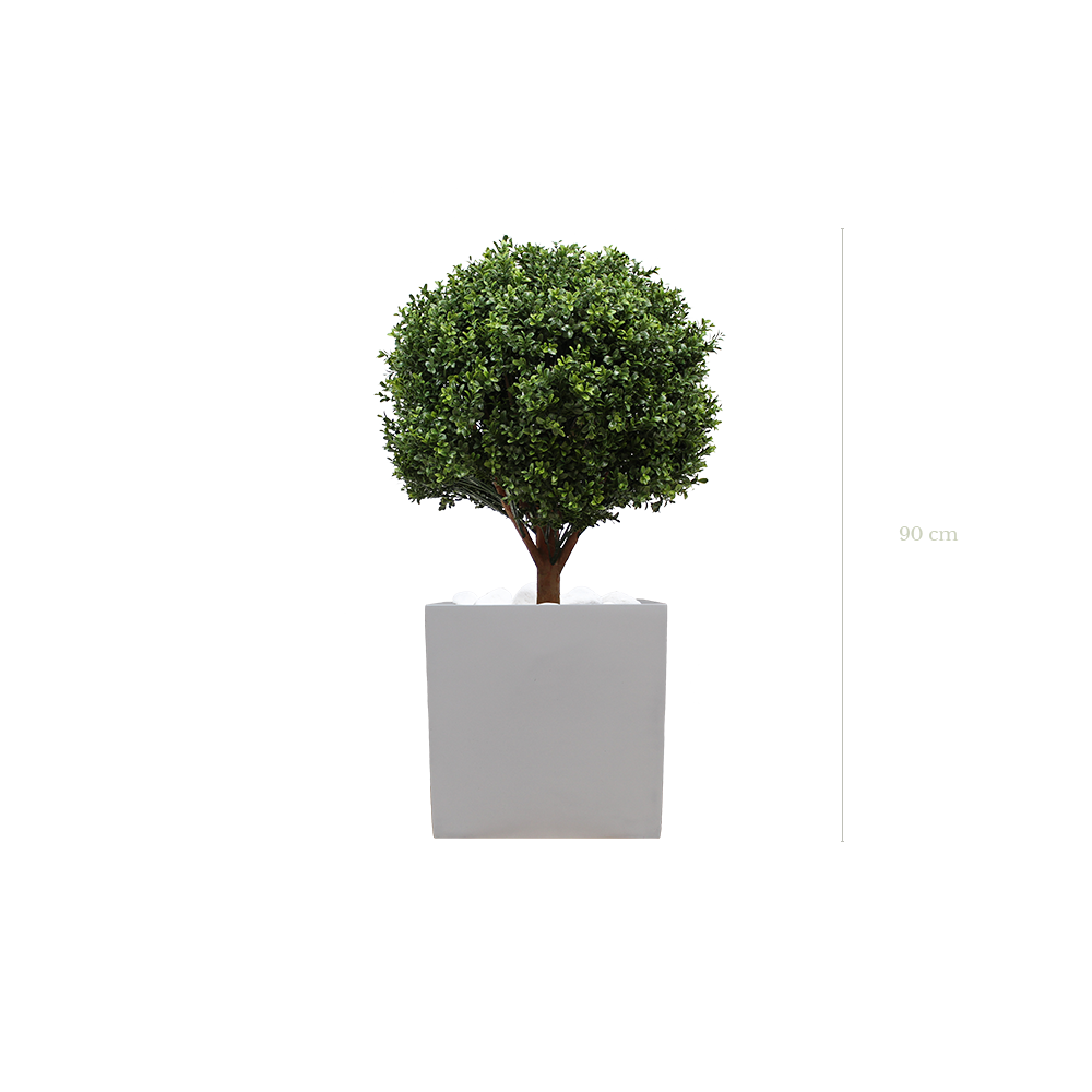 Le Buis 90 cm - Cube Blanc #Artificiel