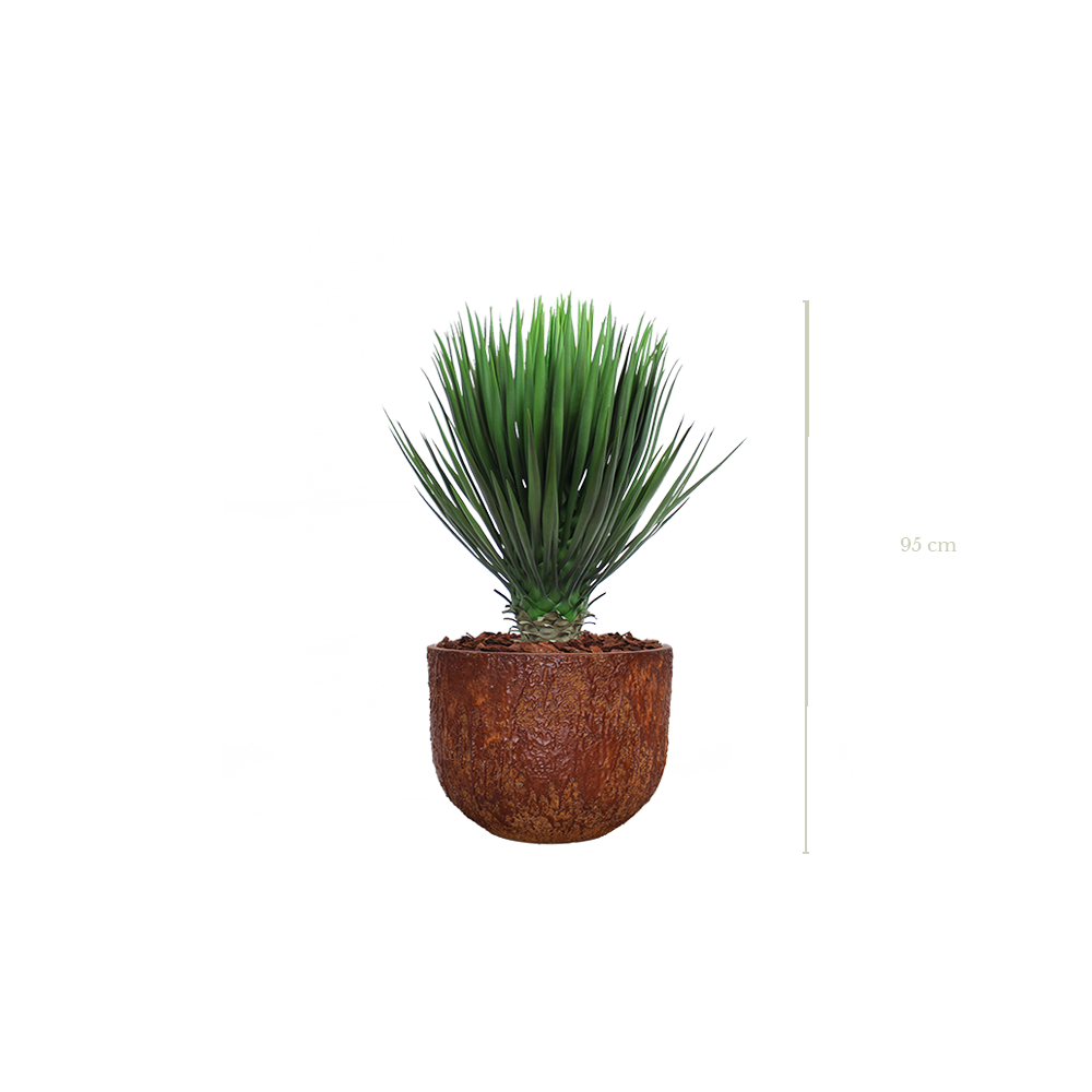 Le Yucca 95 cm - Pot Marron #Artificiel
