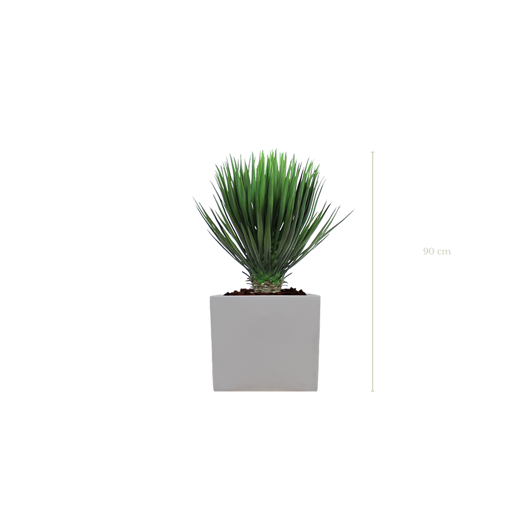 Le Yucca 90 cm - Cube Blanc #Artificiel