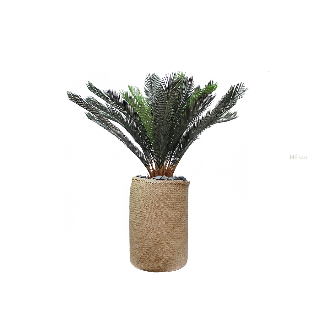 Le Cycas 140 cm - Pot Tressé #Artificiel
