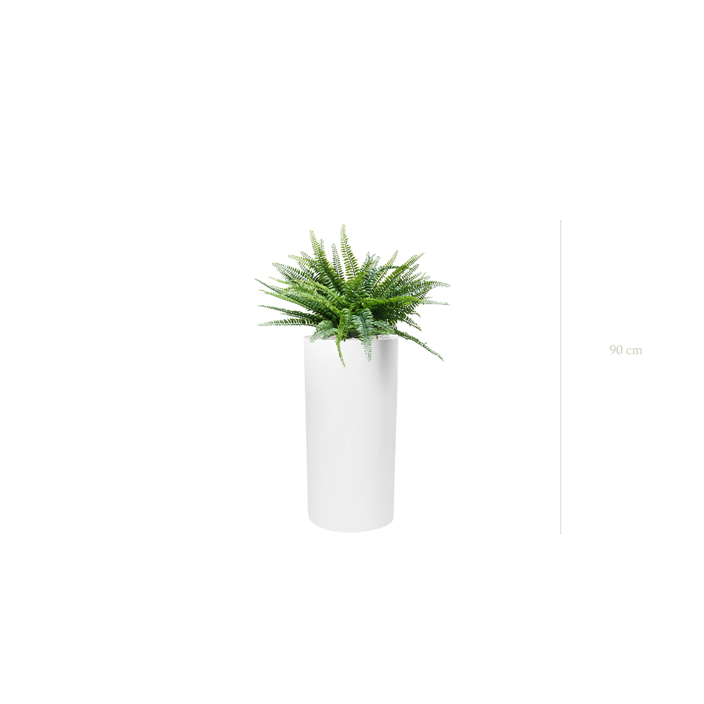 The Fern - Tall White Cylinder Pot #Artificial #Outdoor