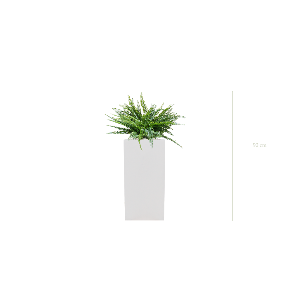 The Fern - Tall White Cube Pot #Artificial #Outdoor