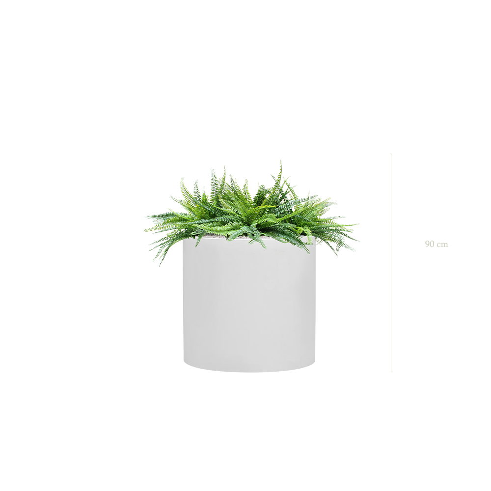 The Fernes - White Cylinder Pot #Artificial #Outdoor