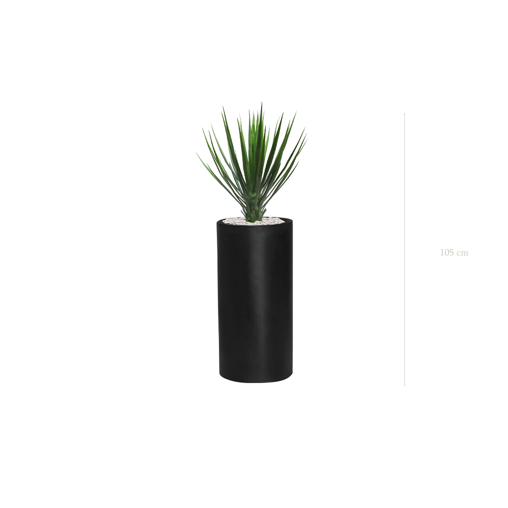 The Yucca - Tall Black Cylinder Pot #Artificial #Outdoor