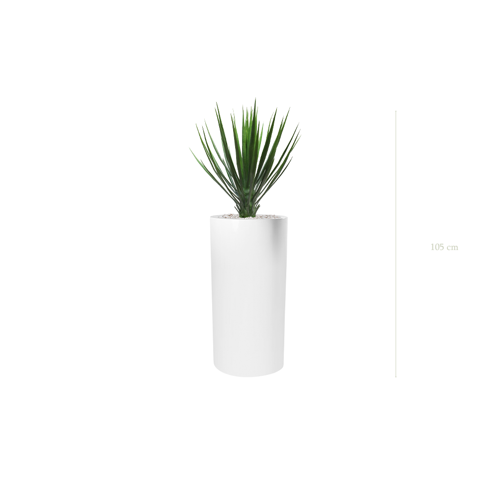 Le Yucca - Cylindre Haut Blanc #Extérieur #Artificiel 