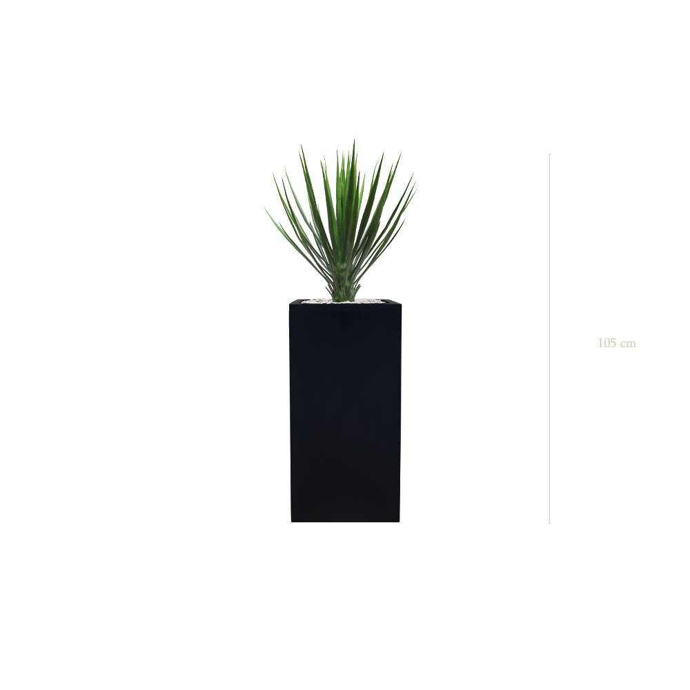 Le Yucca - Cube Haut Noir #Extérieur #Artificiel 