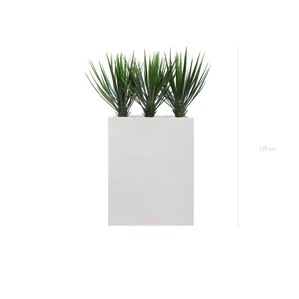 Raumteiler M. Yuccas – Weißer Pflanzkübel #Außenbereich #Künstlich