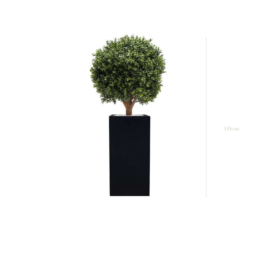 The Boxwood - Tall Black Cube Pot #Artificial #Outdoor