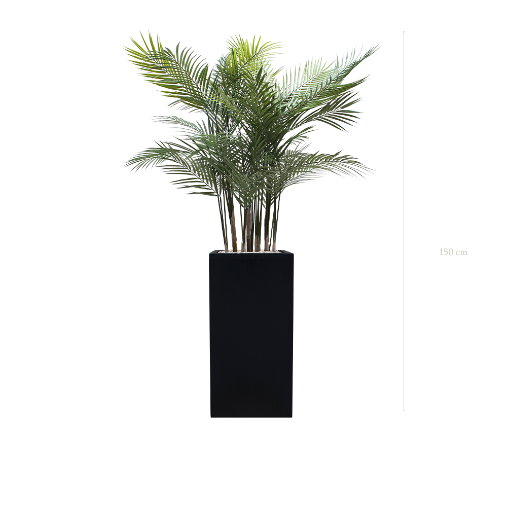 The Aralia - Tall Black cube pot - #Artificial #Outdoor