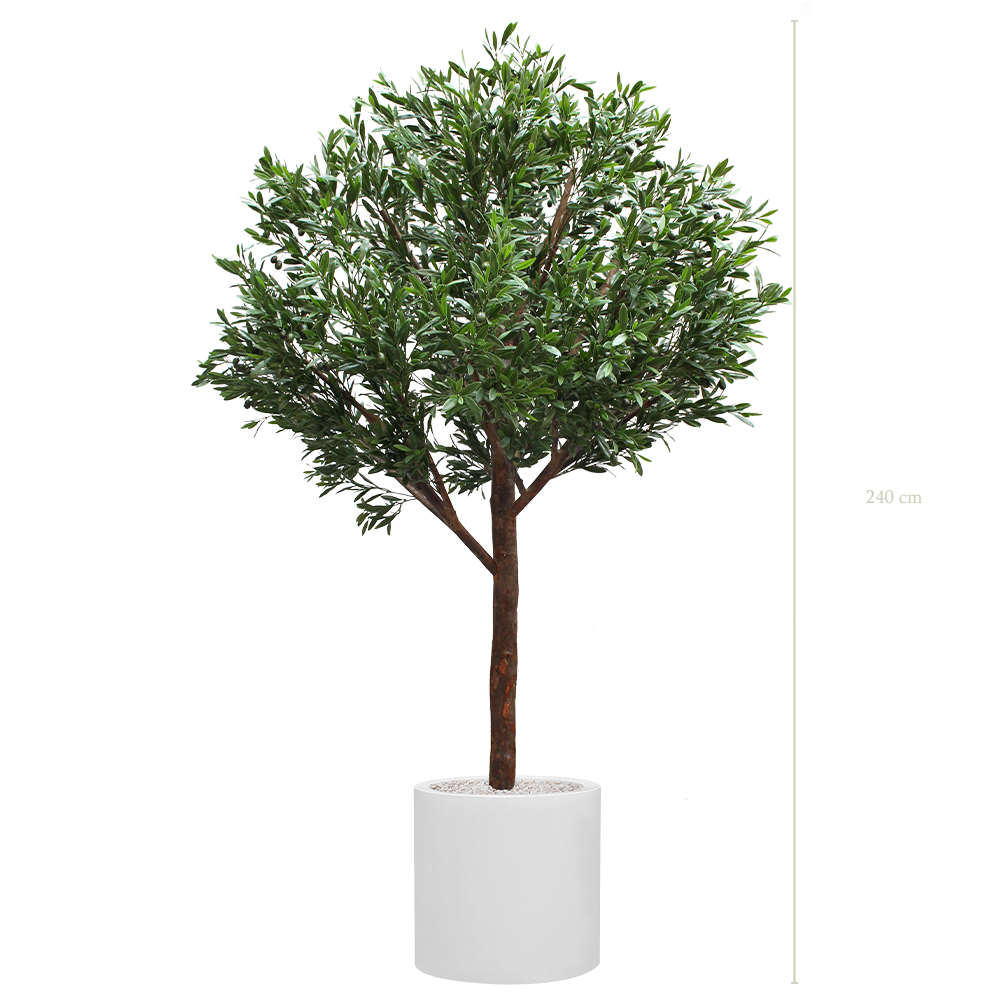 The Olive tree - White Cylinder Pot #Artificial #Outdoor