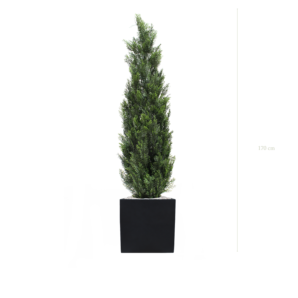 The Cypress - Black Square Pot #Artificial #Outdoor