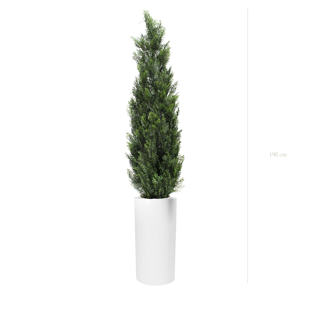 The Cypress - Tall White Cylinder Pot #Artificial #Outdoor