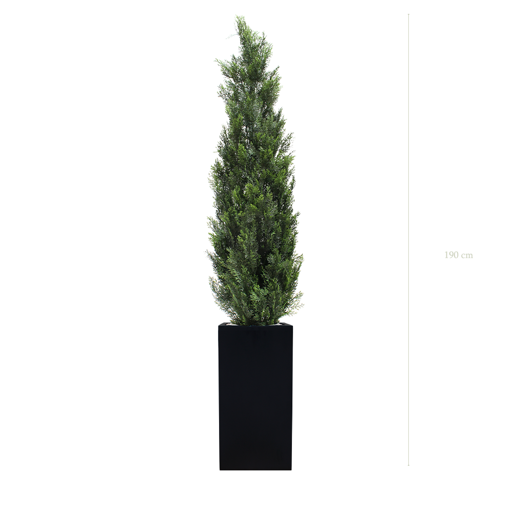 The Cypress - Tall Black Cube Pot #Artificial #Outdoor