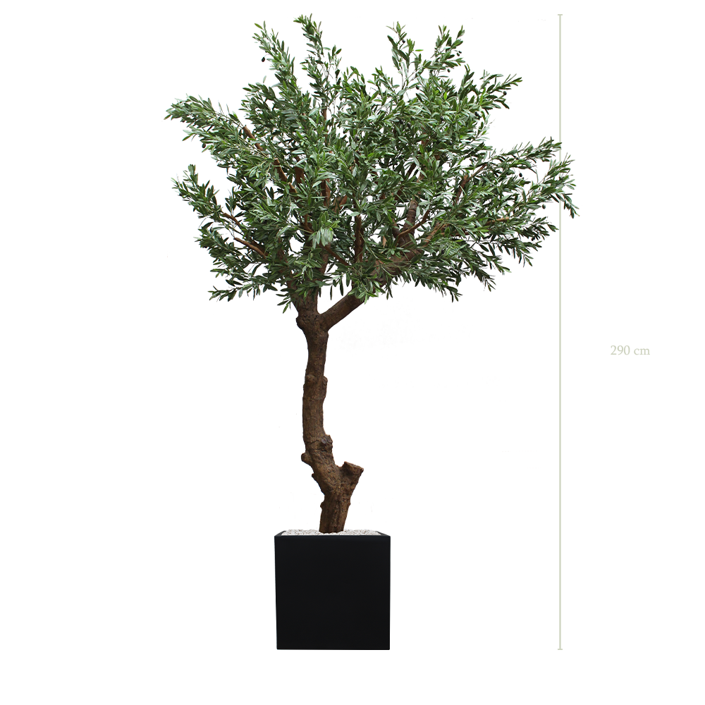 The Tall Olive tree - Black Square Pot #Artificial #Outdoor