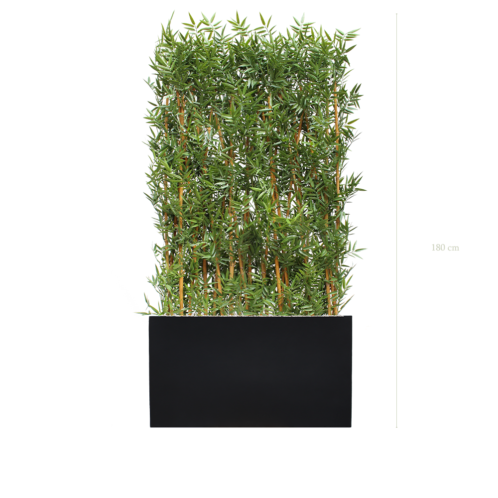 Raumteiler S. Bamboos - Schwarzer Pflanzkübel #Außenbereich #Künstlich