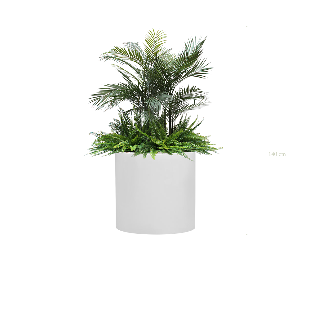 White Cylinder Pot #Artificial #Outdoor