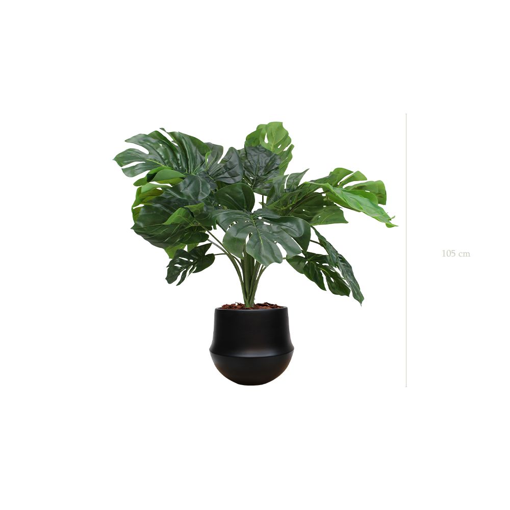 La Petite Monstera - Pot Rond Noir #Artificiel