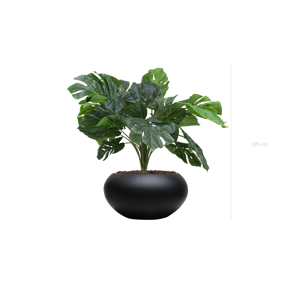 La Petite Monstera - Pot Ovale Noir #Artificiel