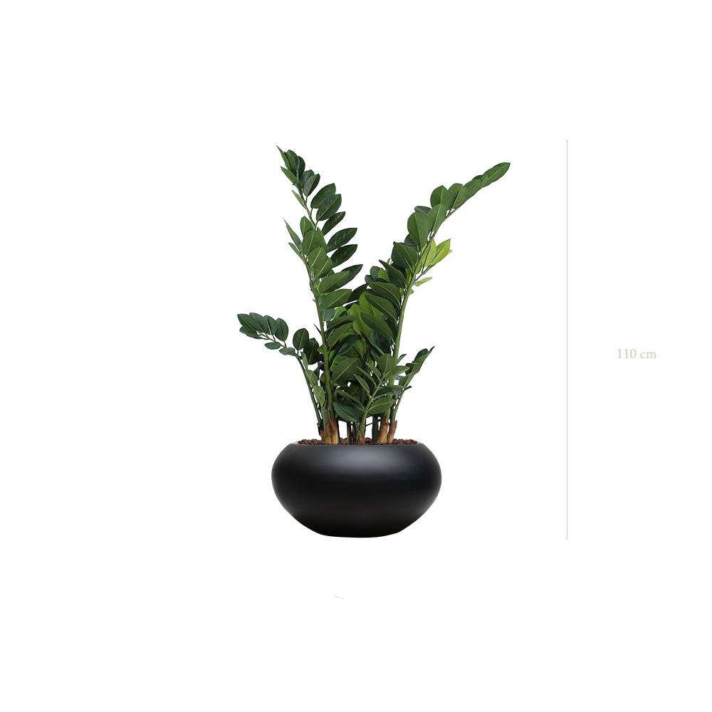 Le Zamia - Pot Ovale Noir #Artificiel