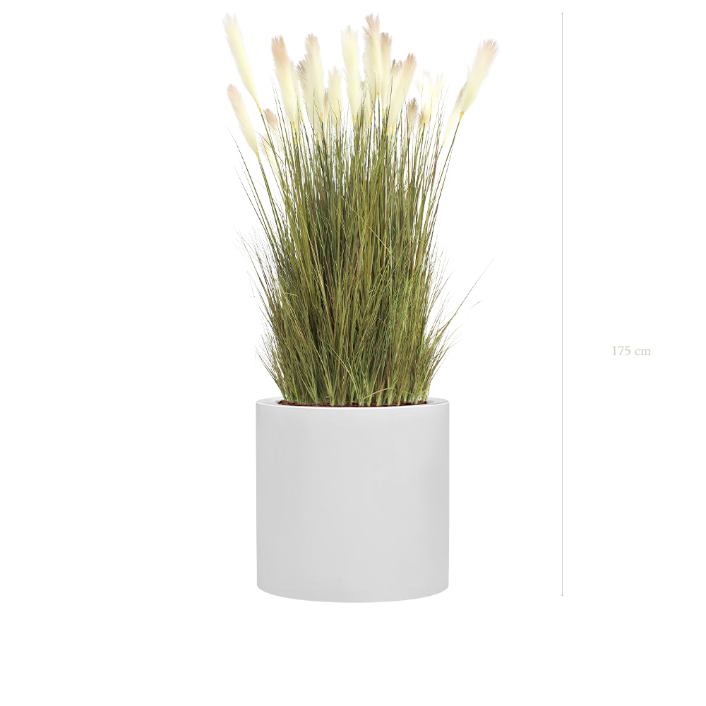 The Pampas White Large Round Planter Pampas #Artificial