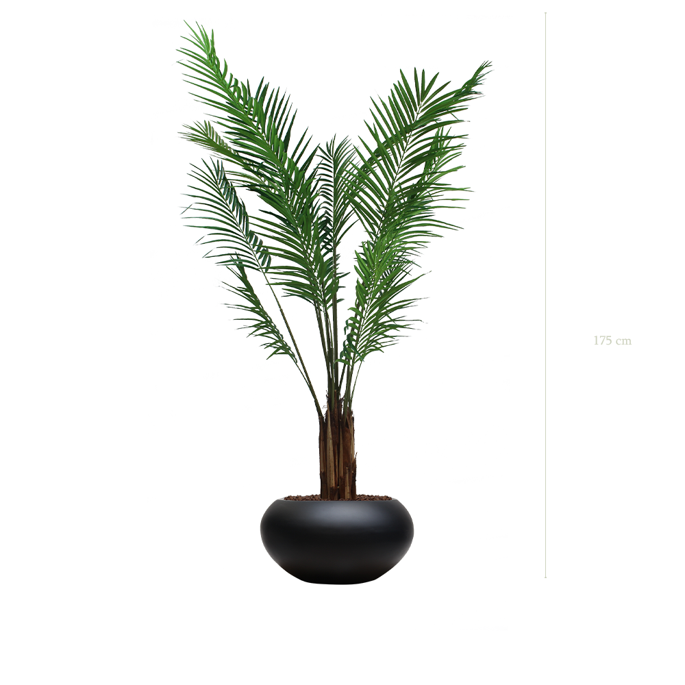 The Areca in a black oval pot #Artificial