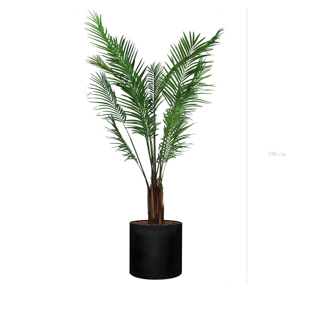 Die Areca - Schwarzer Zylinder Topftopf #Künstlich