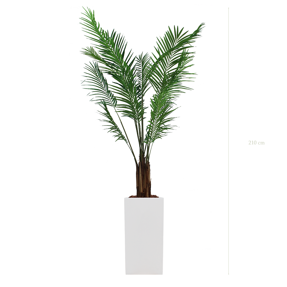 The Areca in a tall white cube pot #Artificial