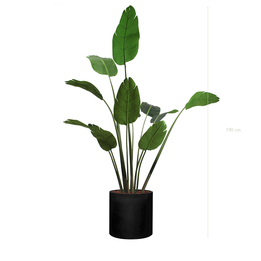 Der Bananenbaum - Schwarzer Zylinder Topftopf #Künstlich