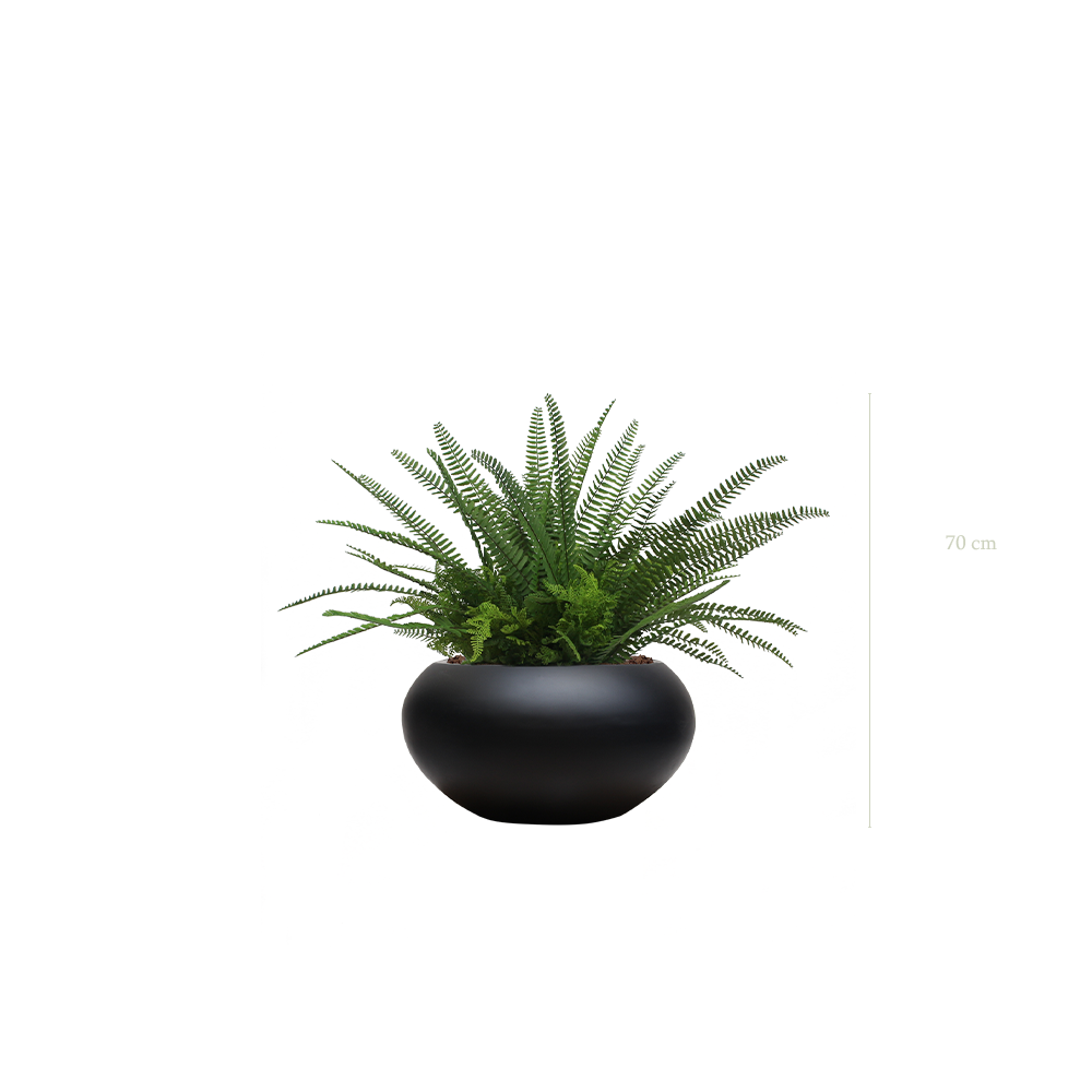 The Fern H. 56 cm in a black oval pot #Artificial