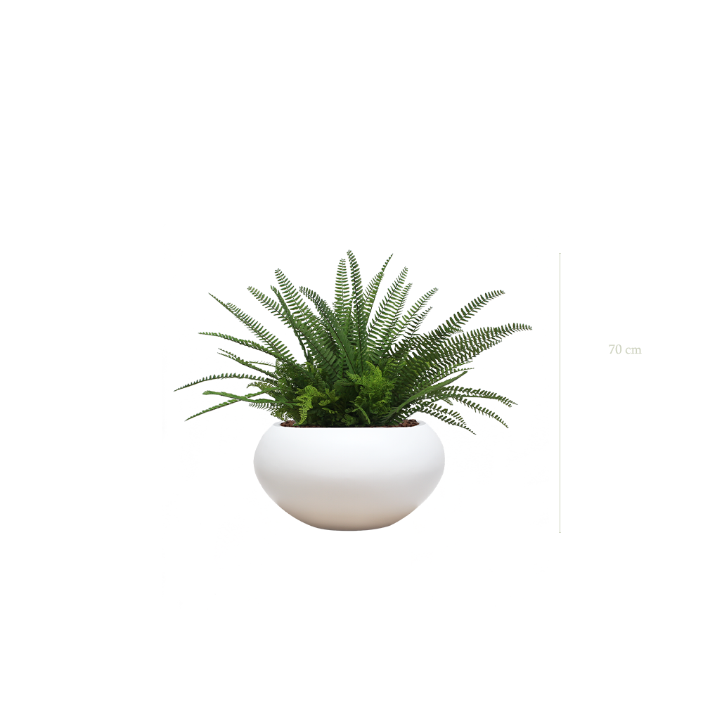 La Fougère - Pot Ovale Blanc #Artificiel