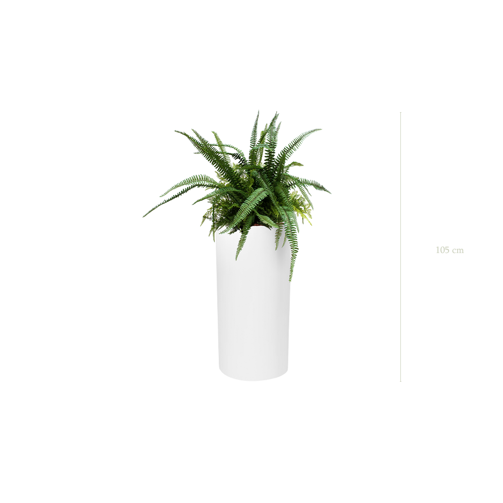 The Fern H. 90 cm in a tall white cylinder pot #Artificial