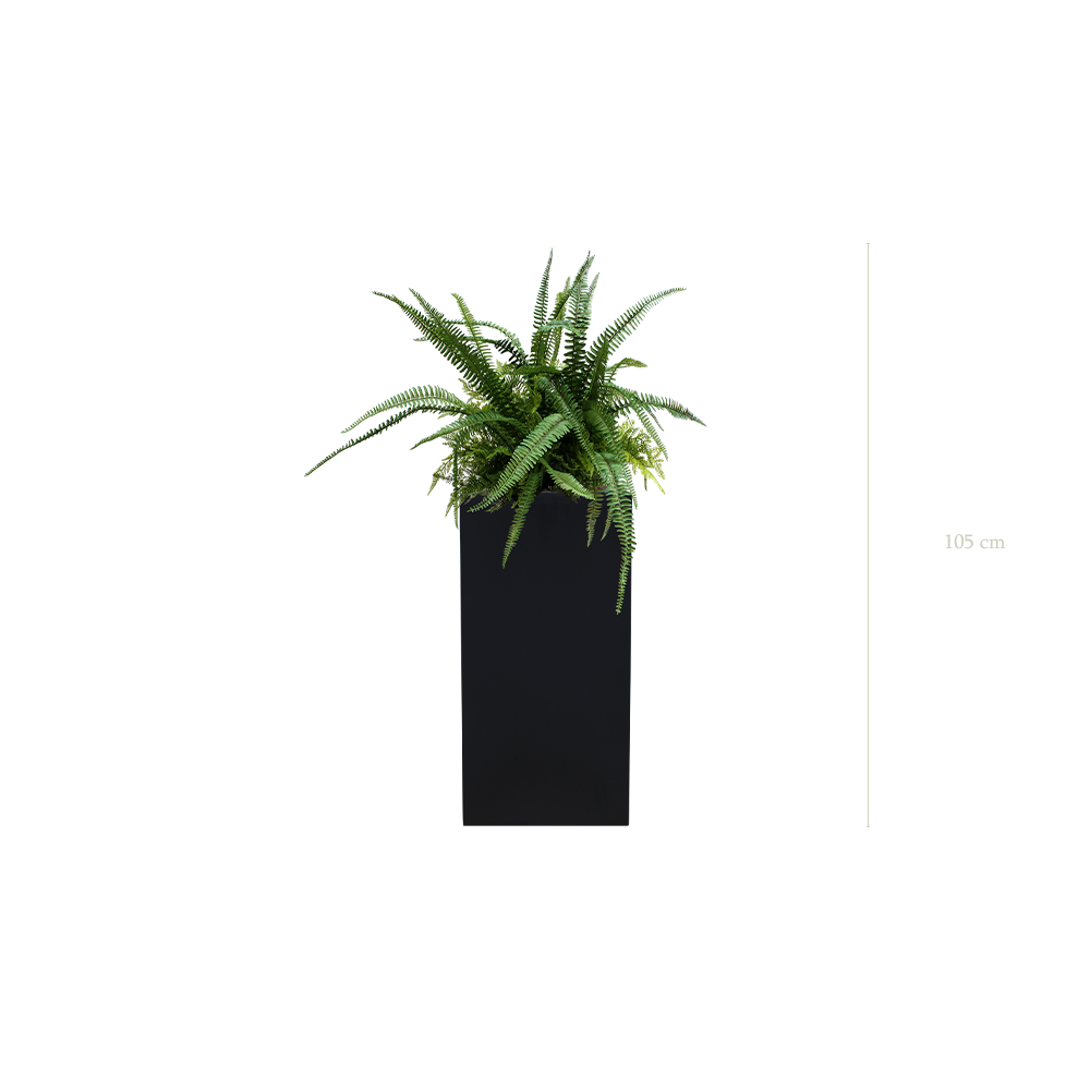 The Fern H. 90 cm in a tall black cube pot #Artificial