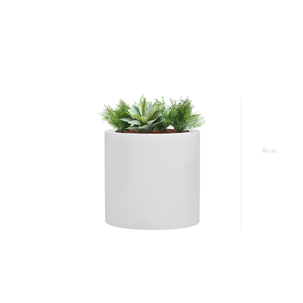 Jardinière Mexico - Cylindre Blanc #Artificiel
