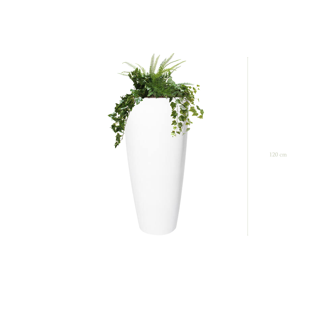 La Quito Lierre - Pot Haut Blanc - Artificiel