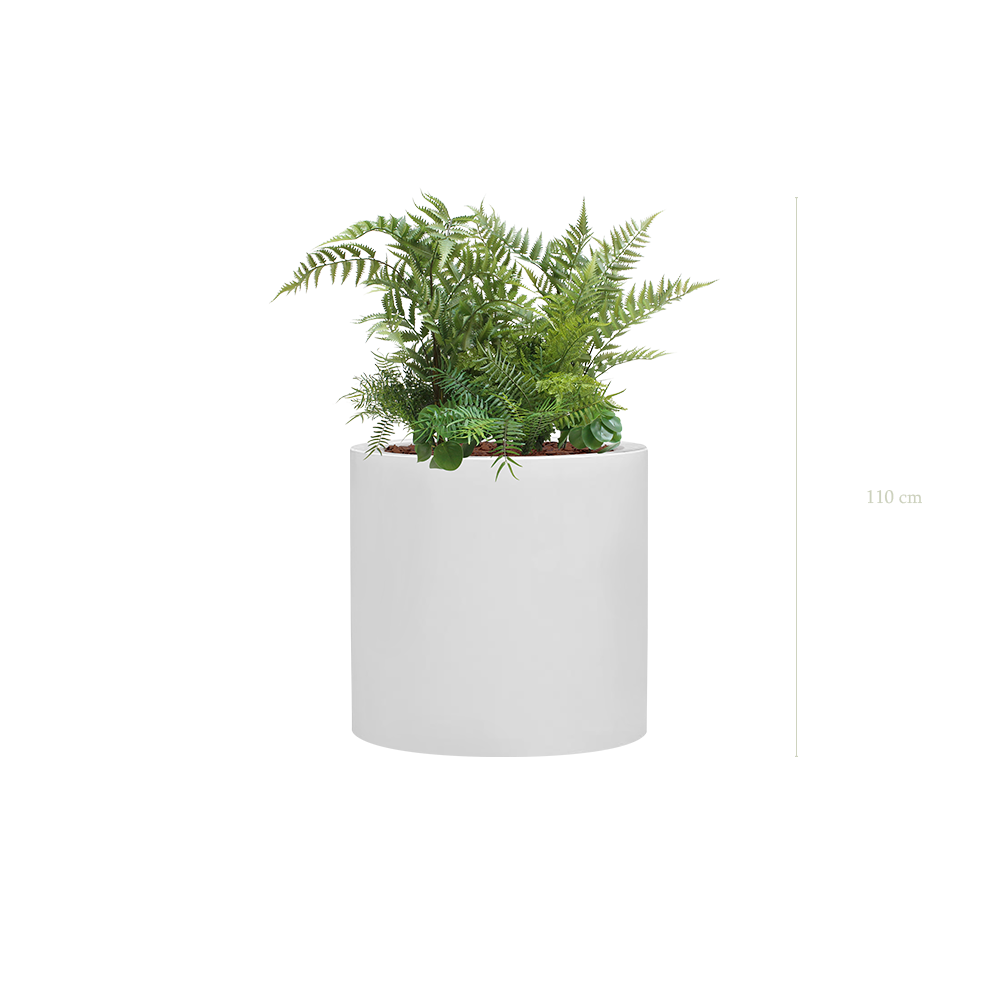 Jardinière Amazonie - Cylindre Blanc #Artificiel