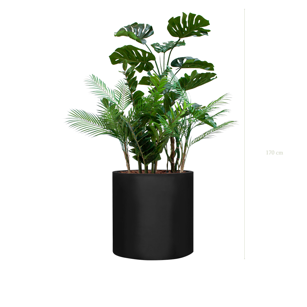 The Holbox - Black Cylinder Pot #Artificial